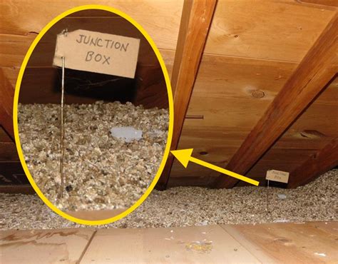 add junction box in attic|attic junction box under insulation.